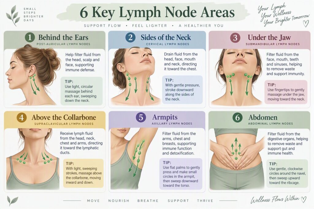 6 key lymph node areas